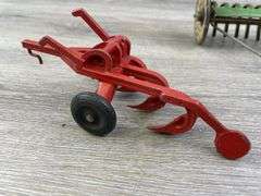 Marx Sickle Mower, Disc, 2 Figures & 2 Bottom Plow, Tether, Slik 3 Bottom Plow