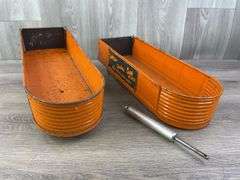 2 ScotchOLass Hydraulic Dump Trailers, Structo, 1 Missing Parts