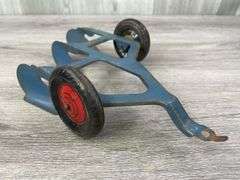 Marx Tin Litho Wagon, 2 Rakes, 3 Bottom Plow & Sickle Mower