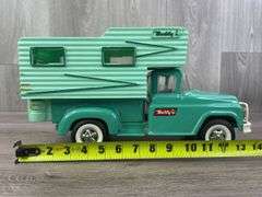 Buddy L Truck Camper, Original Box, No. 5433, Missing Side Mirror, Camper Steps Are Broken