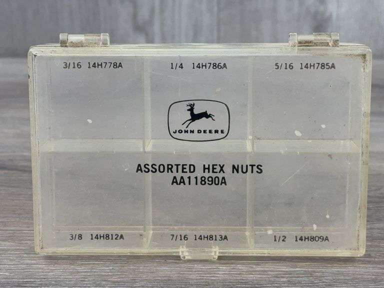 John Deere Assorted Lock Washers, Hex Nuts & Flat Washers Bins, 5 1/4”x3 1/2”