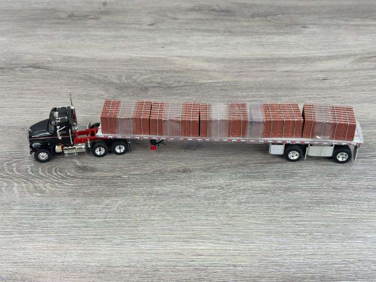Mack Truck W/Flatbed Trailer,  1/64, Truck First Gear, Trailer Midwest Replicas