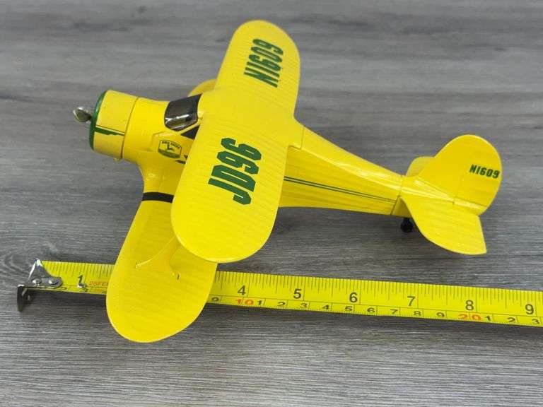 John Deere Beech D17 Staggerwing Airplane Bank, 9”