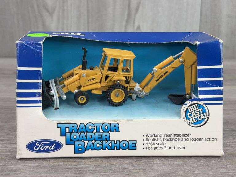 Ford 555B Tractor Loader Backhoe, 1/64, Ertl, Q.C. Approved Sample Card Stapled To Back