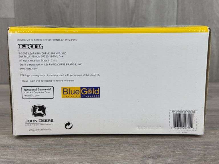 John Deere 530 NF, 1/16, 2009 OH FFA, Ertl, Certificate Of Authenticity