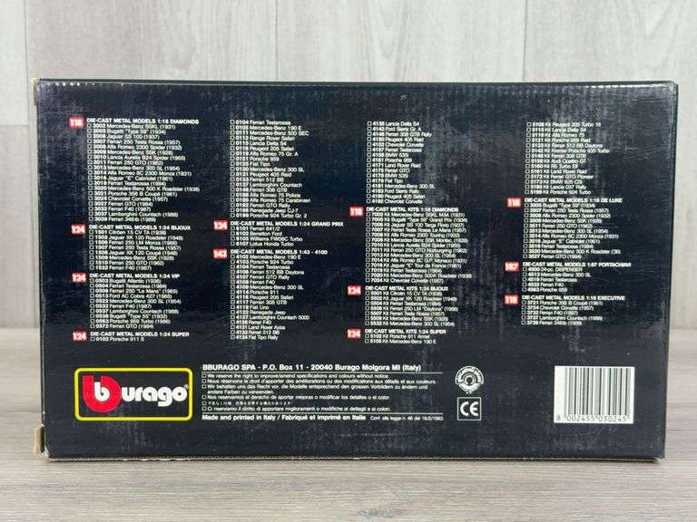 1957 Chevrolet Corvette, 1/18, Burago, Plastic Not Attached To Box