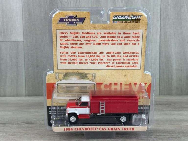 2- 1984 Chevrolet C65 Grain Trucks, 1/64, Greenlight, Limited Edition, B&B Farm Toys
