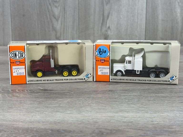 2 Kenworth Semi Trucks, HO 1:87, Con-Cor, Precise Route 66 Vehicles
