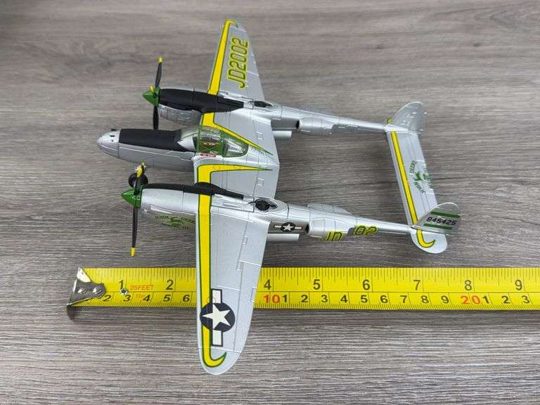 John Deere P-38 Lightening Vintage Airplane, 7 1/2”