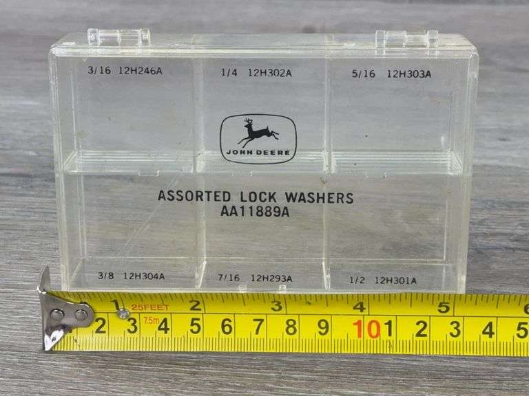 John Deere Assorted Lock Washers, Hex Nuts & Flat Washers Bins, 5 1/4”x3 1/2”