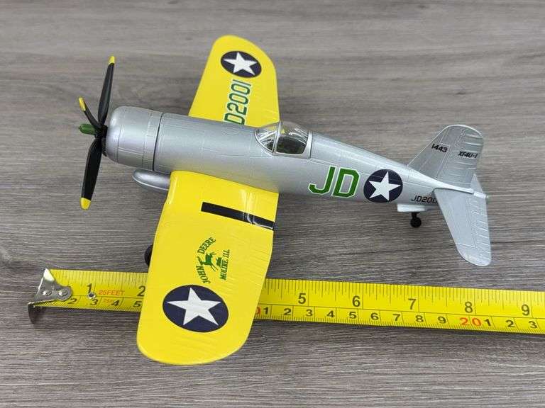 John Deere F4U-4 Corsair Airplane Bank, 8 1/2”