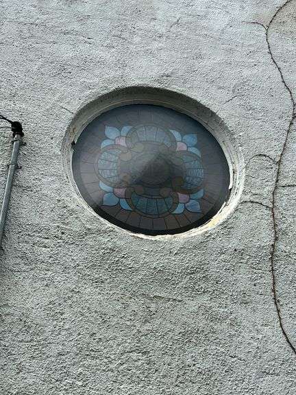 Round Stained-Glass Window - Estimated to be approx. 36" W