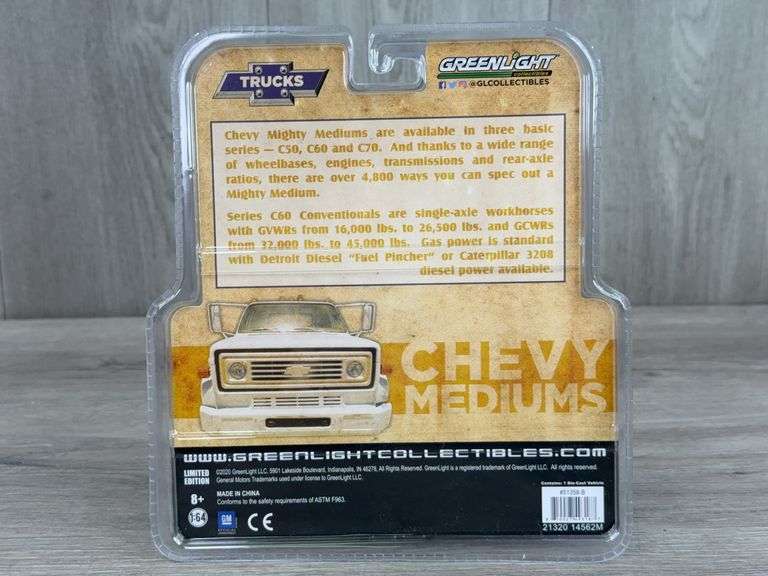 2- 1984 Chevrolet C65 Grain Trucks, 1/64, Greenlight, Limited Edition, B&B Farm Toys