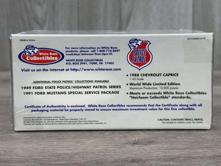 1988 Chevy Caprice Ohio State Hwy Patrol, 1/43, White Rose Collection