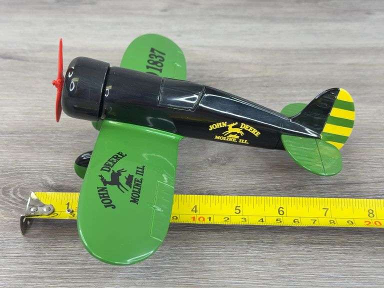 John Deere Vintage Travel Air Model R Airplane Bank, 8”