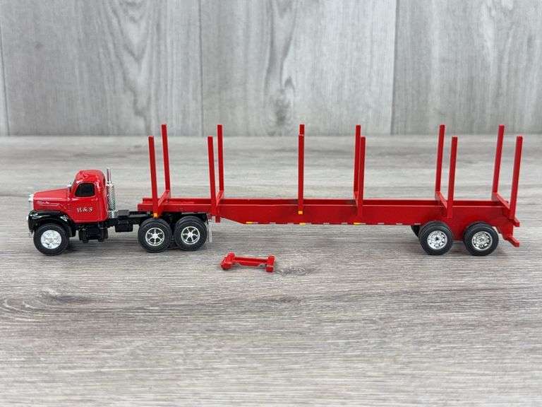 Mack H&S Truck W/Log Wagon, 1/64, Custom, Jack Stand Is Broken Off