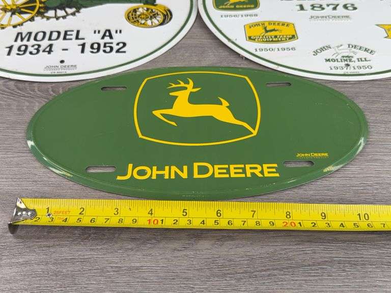 3 John Deere Metal Signs