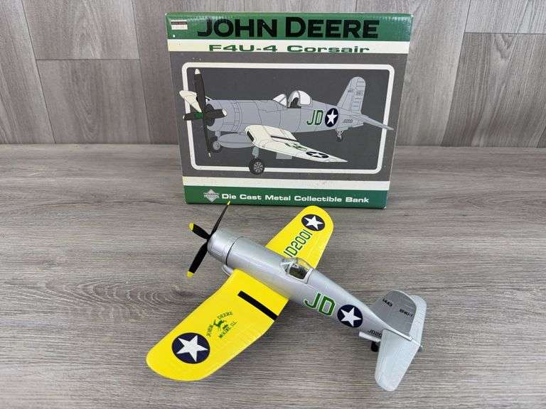 John Deere F4U-4 Corsair Airplane Bank, 8 1/2”