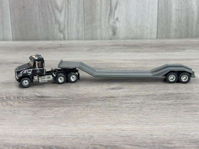Mack Truck W/Drop Deck Trailer, 1/64, Truck First Gear, Trailer Ertl