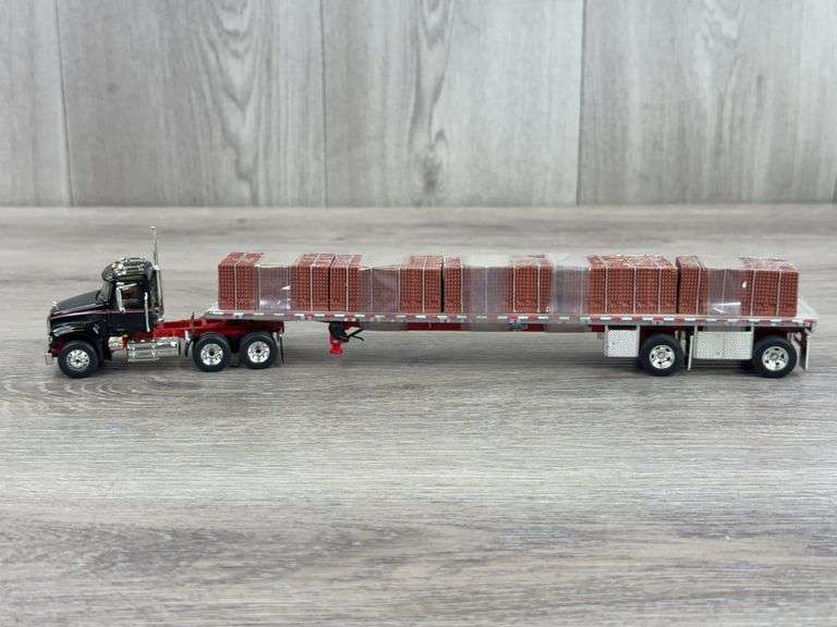 Mack Truck W/Flatbed Trailer,  1/64, Truck First Gear, Trailer Midwest Replicas