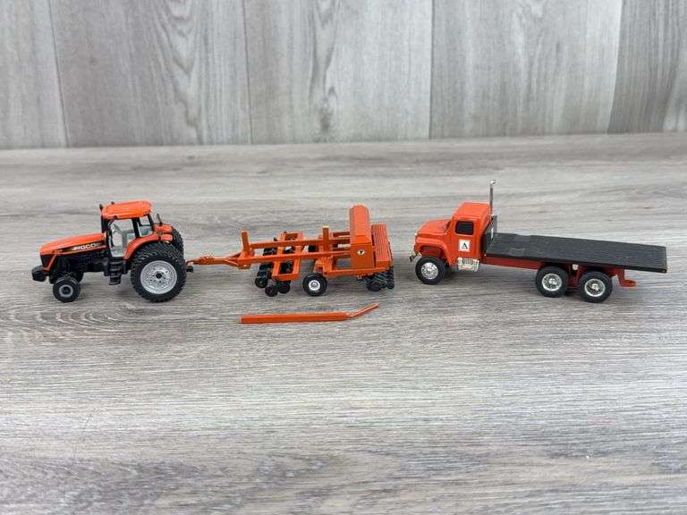 AGCO DT200 Duals WF Tractor, Allis Chalmers Flatbed Truck & Wing Disc, 1/64, Custom,  Disc Pieces Broke