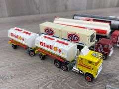 STP, Shell, Texaco, Milky, Pennzoil Tractor Trailers, 1/64, Majorette, Matchbox