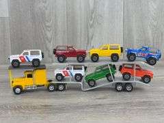 Ford LTL-9000 Truck W/Car Hauler & 7 Ford Broncos, 1/64, Custom, A-1 Toys