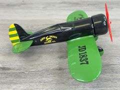 John Deere Vintage Travel Air Model R Airplane Bank, 8”