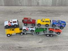 Ford LTL-9000 Truck W/Car Hauler & 7 Ford Broncos, 1/64, Custom, A-1 Toys