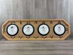 John Deere Plates No. G2650 & 2651 In Wall Plaque-44 1/2”x13 1/2”, Topping Off The Wagon, Golden Harvest, The Hay Ride & Days Of Splendor, The Danbury Mint