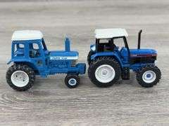 9 Ford & 1 New Holland Tractors, 1/64, Ertl