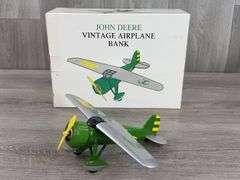 John Deere Vintage 1927 Lockheed Vega Airplane Bank, 7 3/4”