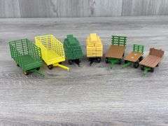 7 Hay Wagons, 1/64, 5 Are Ertl