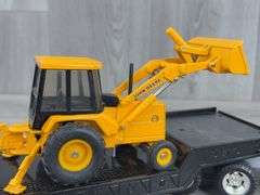 John Deere Equipment Co. Tractor Trailer W/Backhoe/Loader, 20 1/4” Long, Ertl