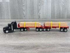 Kenworth T600A Day & Night Truck-Ertl W/ Custom Lumber Trailer W/Pup, 1/64