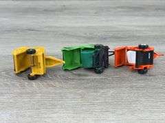 6 Round Balers & 1 Bale Processors, 1/64, Ertl, John Deere, International, Vermeer, Deutz-Allis, Some Missing Bales