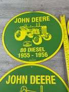 John Deere 80 Diesel, B, H & GP Metal Signs, 12”