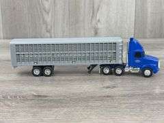 WhiteGMC Plainfield Trucking Truck W/Livestock Trailer-Ertl & Kenworth T600A Truck W/Bottom Dump Trailer-Custom, 1/64