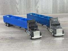 International Hill-T Farm & International Navistar Truck W/Bottom Dump Trailers, 1/64, Custom