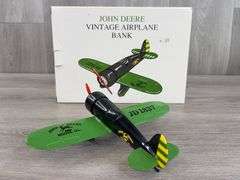 John Deere Vintage Travel Air Model R Airplane Bank, 8”
