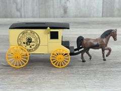 1989 North Dakota Centennial Horse Drawn Bank, 7”, Ertl, Missing Key