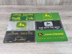 5 Metal & 1 Plastic John Deere Signs, 11 3/4”x6”H