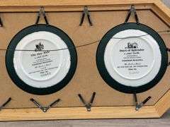 John Deere Plates No. G2650 & 2651 In Wall Plaque-44 1/2”x13 1/2”, Topping Off The Wagon, Golden Harvest, The Hay Ride & Days Of Splendor, The Danbury Mint