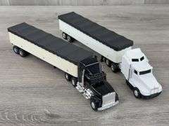 International Navistar & Kenworth T600A Trucks W/Bottom Dump Grain Trailers, 1/64, Ertl