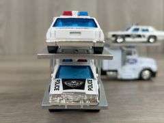 Ford Truck W/Car Hauler & 7 Police Cars, 1/64,  Custom, A-1 Toys