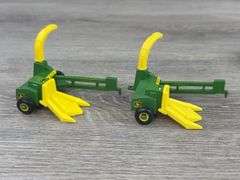 4 John Deere Forage Harvesters, 1/64, Ertl, 1 Missing Spout