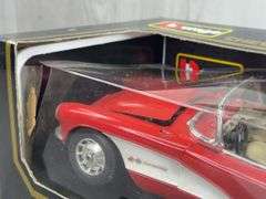 1957 Chevrolet Corvette, 1/18, Burago, Plastic Not Attached To Box