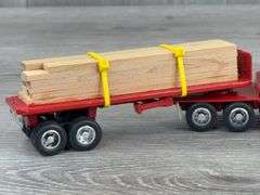 Kenworth T600A Day & Night Truck-Ertl W/ Custom Lumber Trailer W/Pup, 1/64