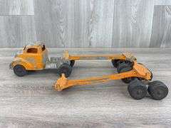 Hubley Truck-7 1/2” & 2 Log Trailers-10 1/4”