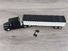 Freightliner C120 Truck W/Bottom Dump Trailer,  1/64, Truck Racing Champions, Trailer Ertl, Mudflap Needs Reattached